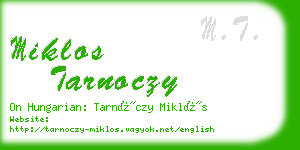 miklos tarnoczy business card